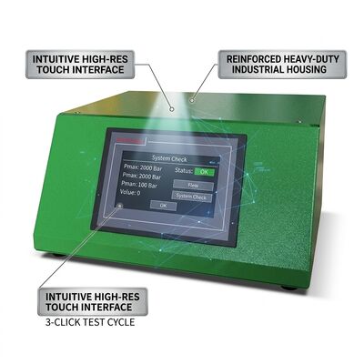 CRB-E3000 Common Rail Pump Test Bench với áp suất tối đa 2500 bar, phạm vi tốc độ 0-4000 vòng / phút và hiệu quả phản hồi năng lượng 70%